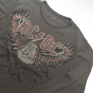 AC/DC Long Sleeve Graphic Tee in Black and Red